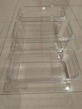 Cambro Camware Clear Food Storage Pans 1/3, (Set of 3)